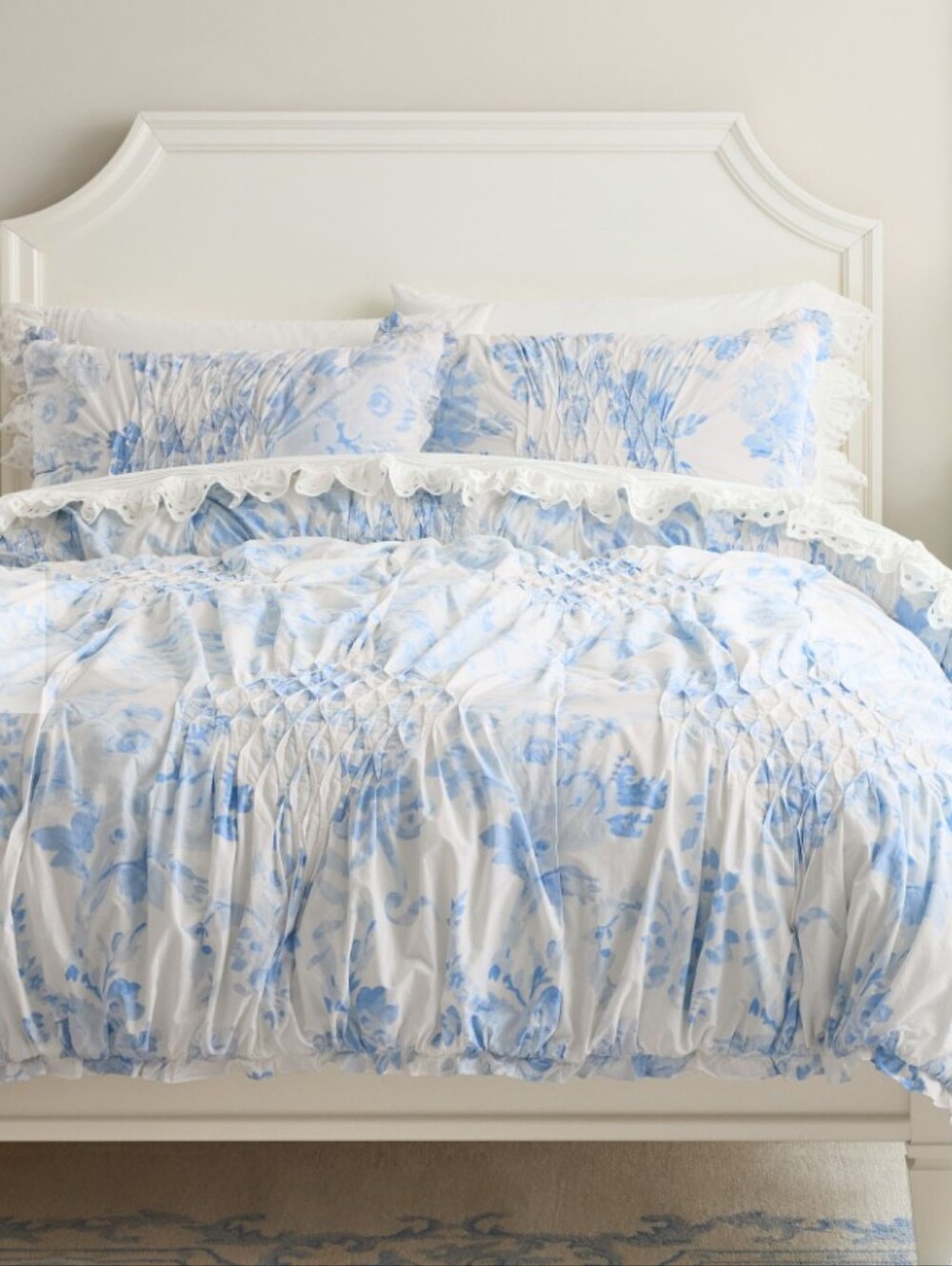 Pottery Barn Kids Loveshak  Fancy Garden Damask Smocked Floral Comforter.